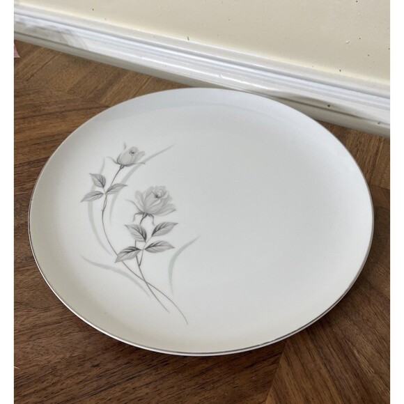 VTG Harmony Rose Dinner Plate Silver Rose Fine China 3504 Made In Japan - Picture 1 of 5